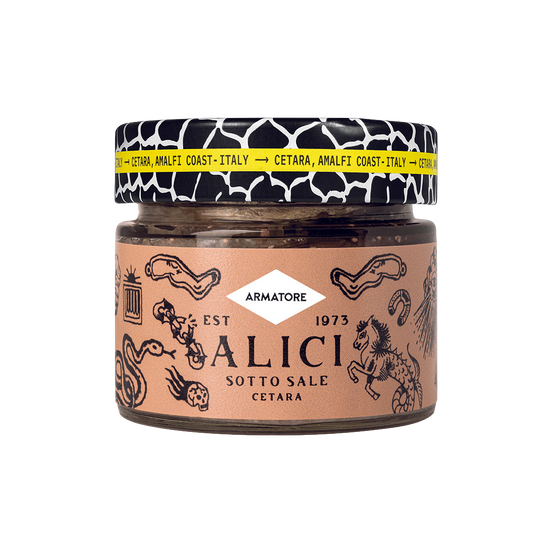 Italienische Alici (Sardellen) im Glas von Armatore – handverarbeitet und in Salz eingelegt – KUCINA Online-Shop